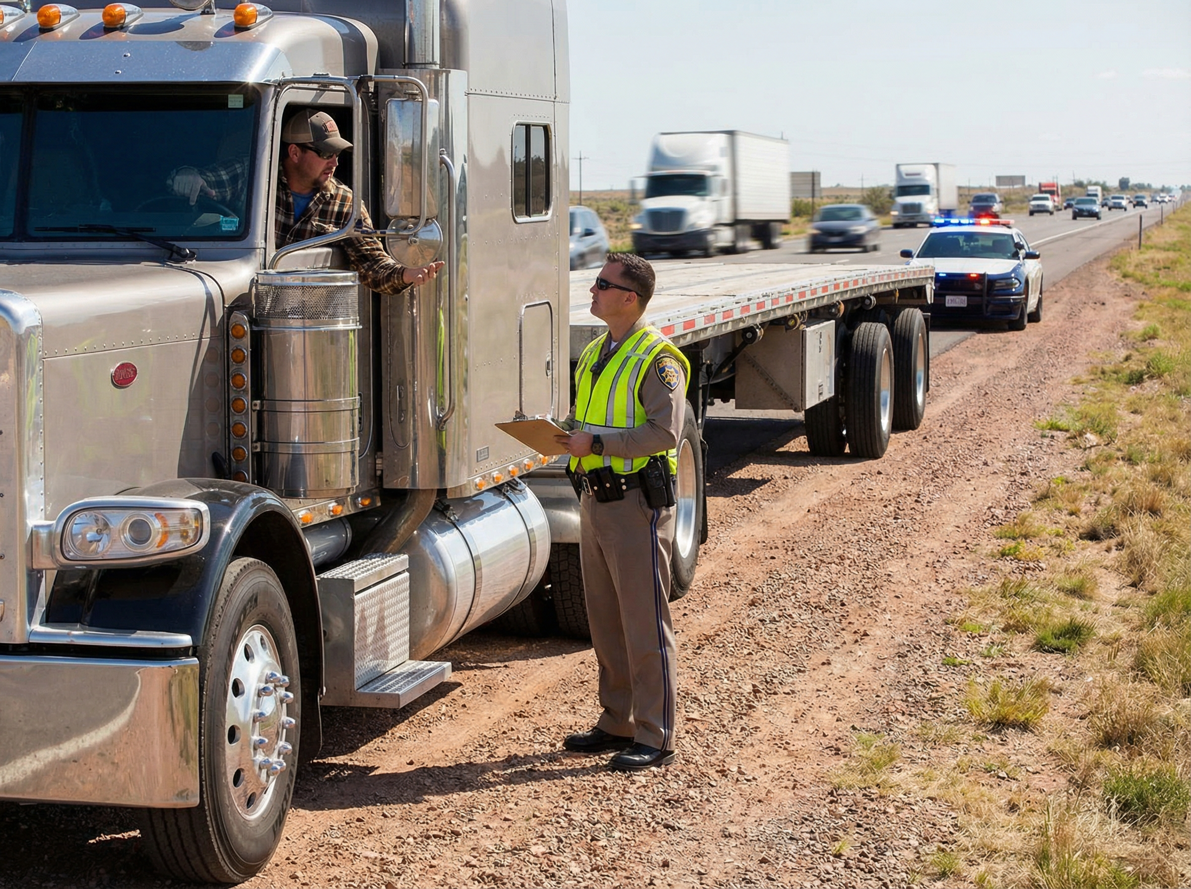 DOT Inspector conducting roadside ELP assessment
